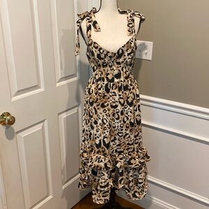 NWT Sofia Vergara leopard print sun dress. Size Medium.